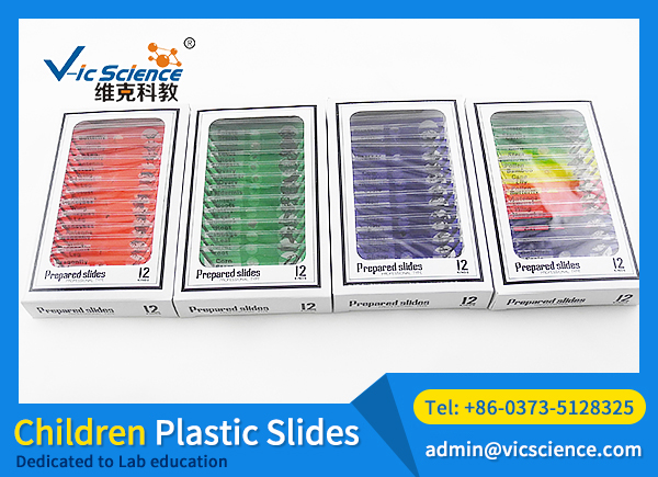 Children plastic microscopic slides